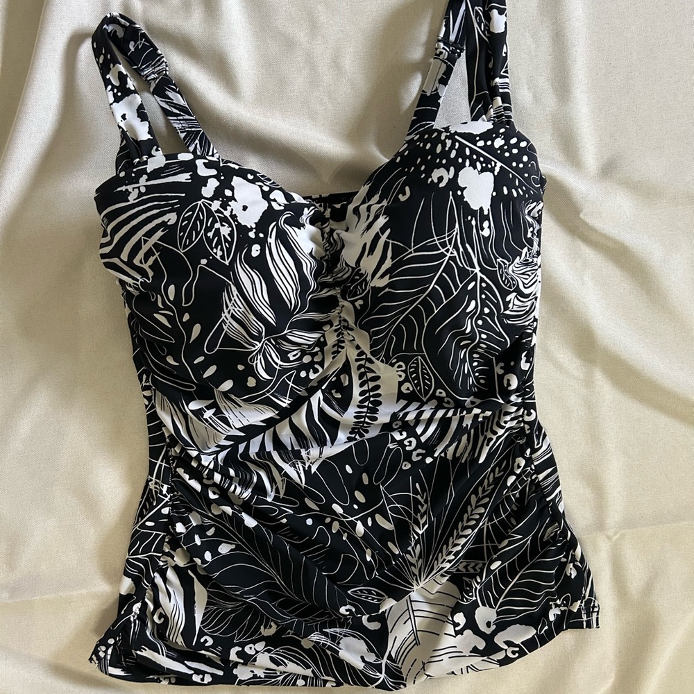 Profile by Gottex Supreme Underwire Tankini swim Top sz 38D extra full cup black